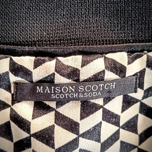 Scotch & Soda Black Tan Reversible Quilted Bomber Jacket - Picture 7 of 9